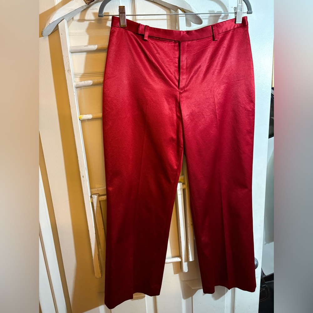Vintage gap cropped satin Red Dress Pants